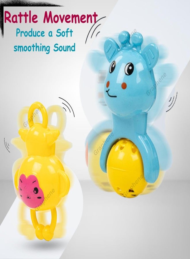 GRAPHENE Plastic 5 Pcs Rattles Toys Set for Baby Colourful Rattle Teether Set Non Toxic Shake & Grab Rattle Set Gift for New Born Kids Toddlers & Infants 3-12 Months Boy Girl - Image 2